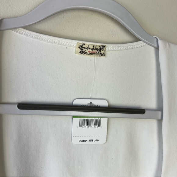 NWT Free People Truth or Square White Square Neck Thong Bodysuit - Picture 5 of 6